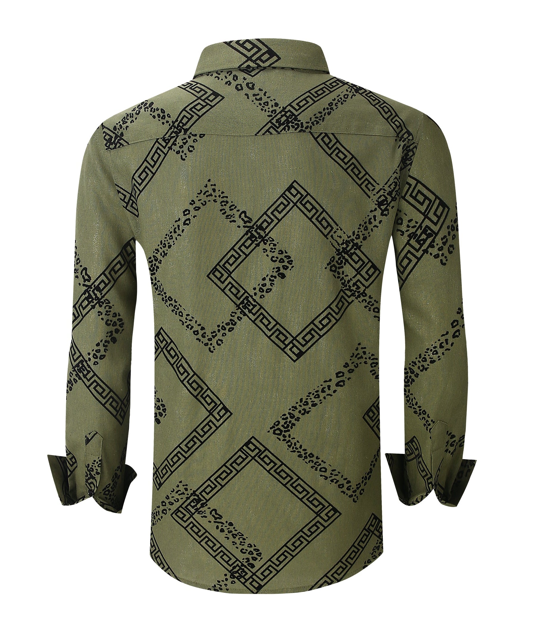 Men’s Linen Fashion Shirt with Flocking Detail