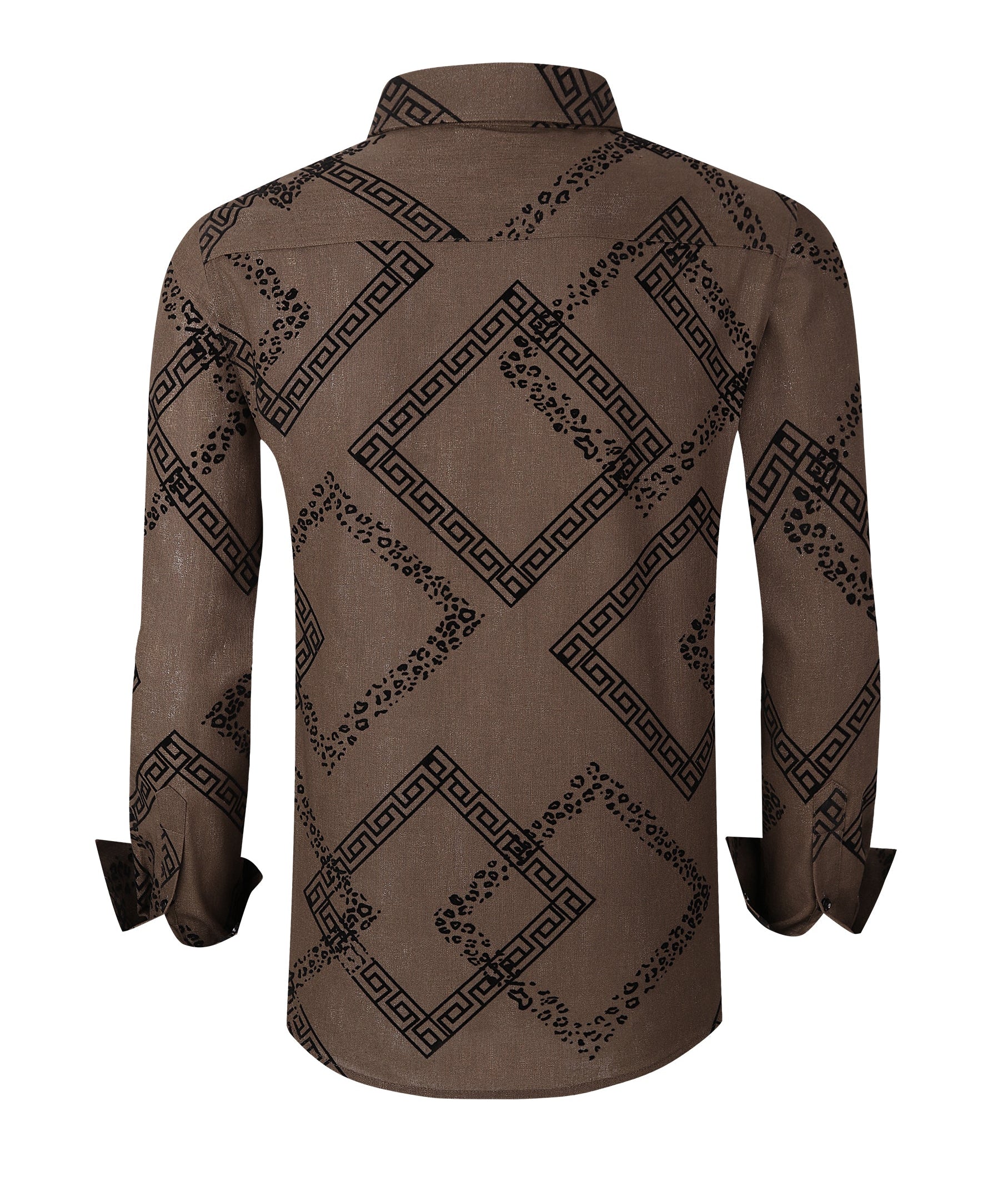 Men’s Linen Fashion Shirt with Flocking Detail