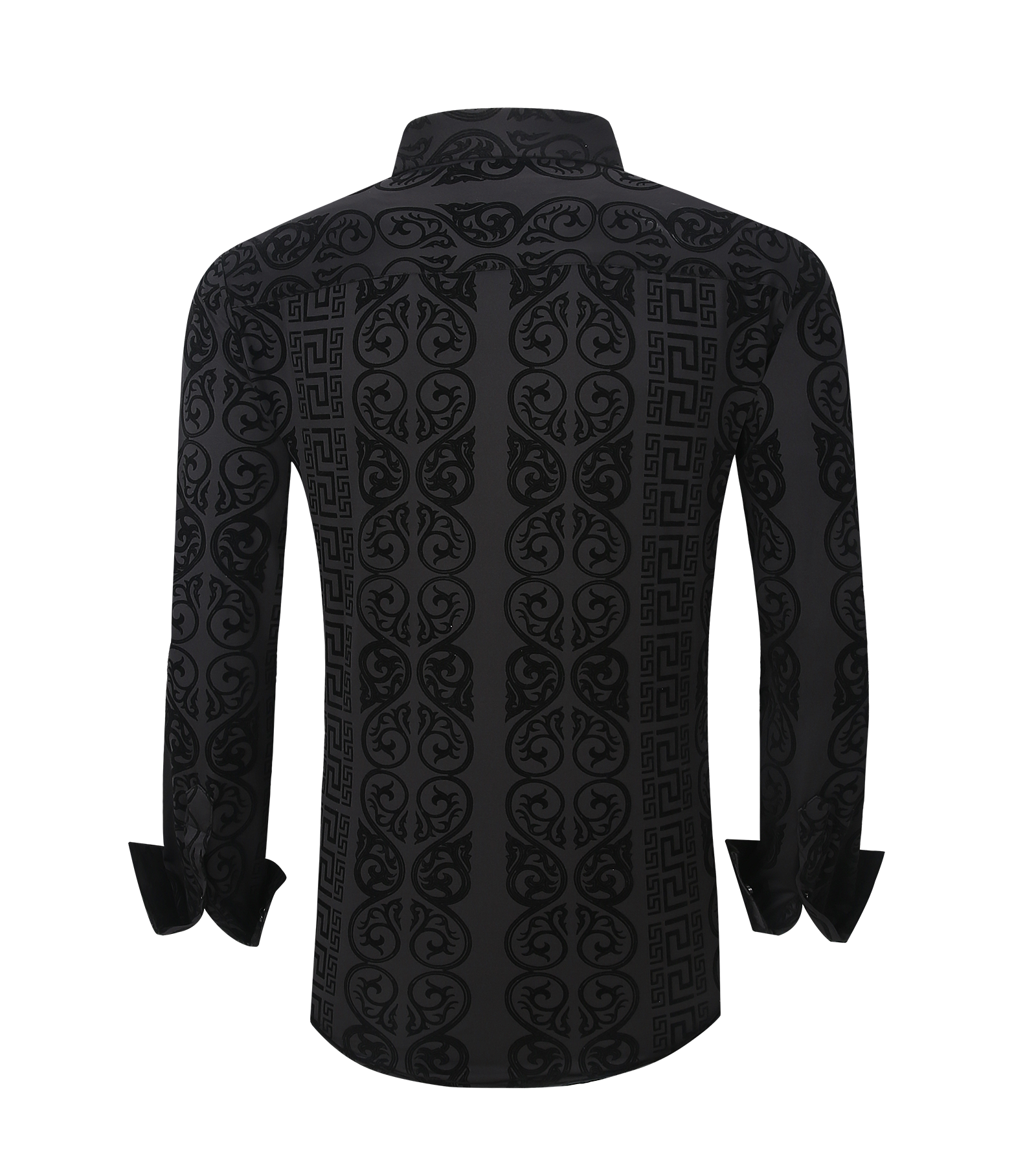 Modern Fit 4-Way Stretch Button-Down Shirt with Flocking