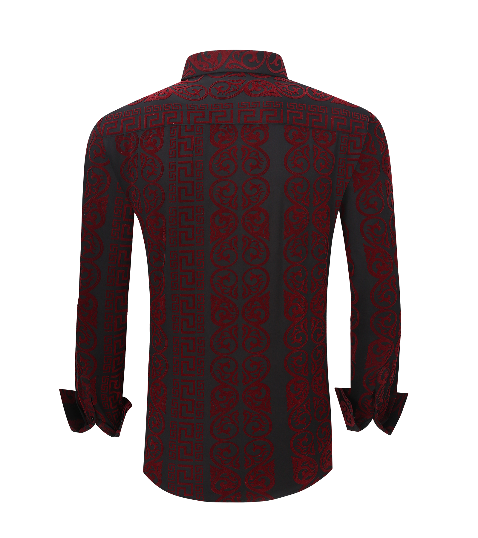 Modern Fit 4-Way Stretch Button-Down Shirt with Flocking