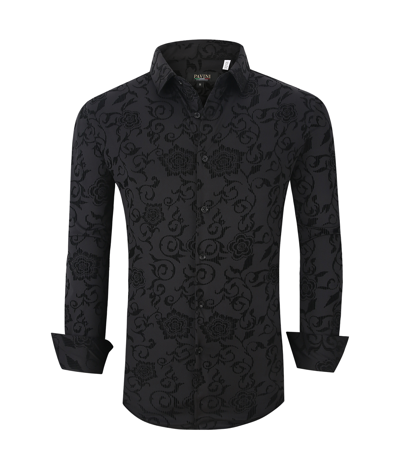 Modern Fit Button-Down Shirt  with Flocking