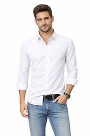 Textured Long Sleeve Dress Shirt