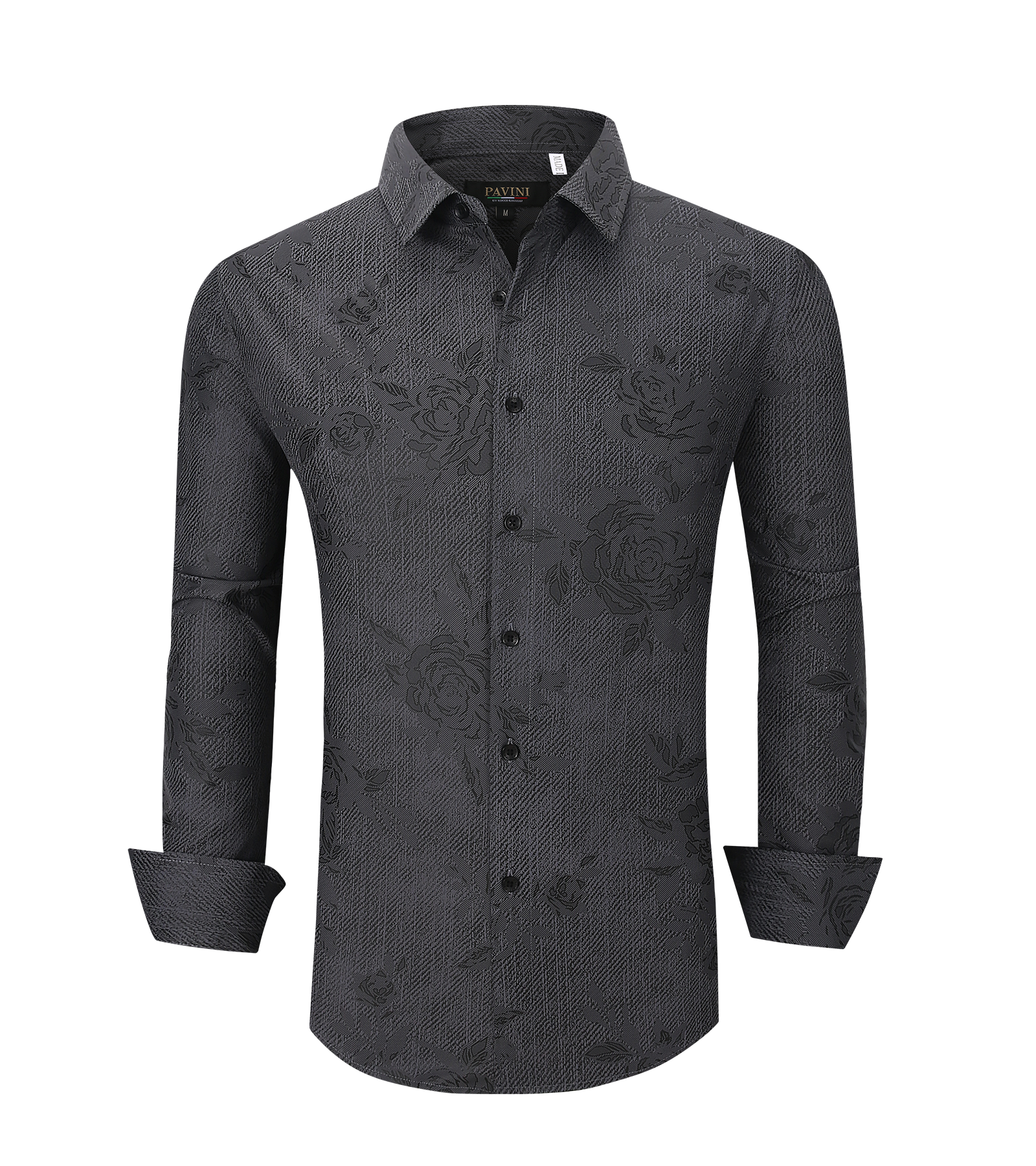pavini dress shirts Men's Squared Stripe Print Shirt Pavini