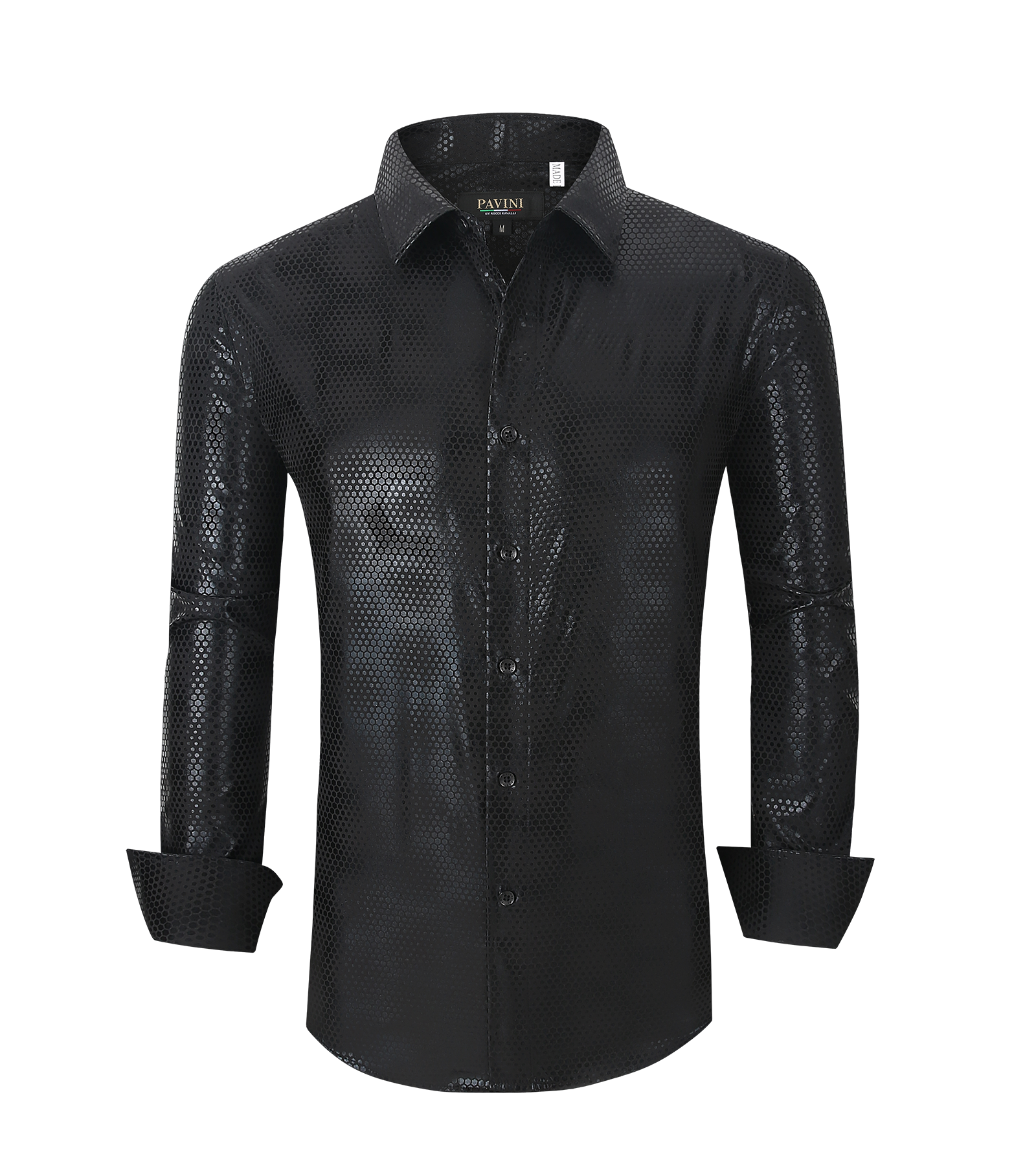 Modern Fit Satin Button-Down Shirt