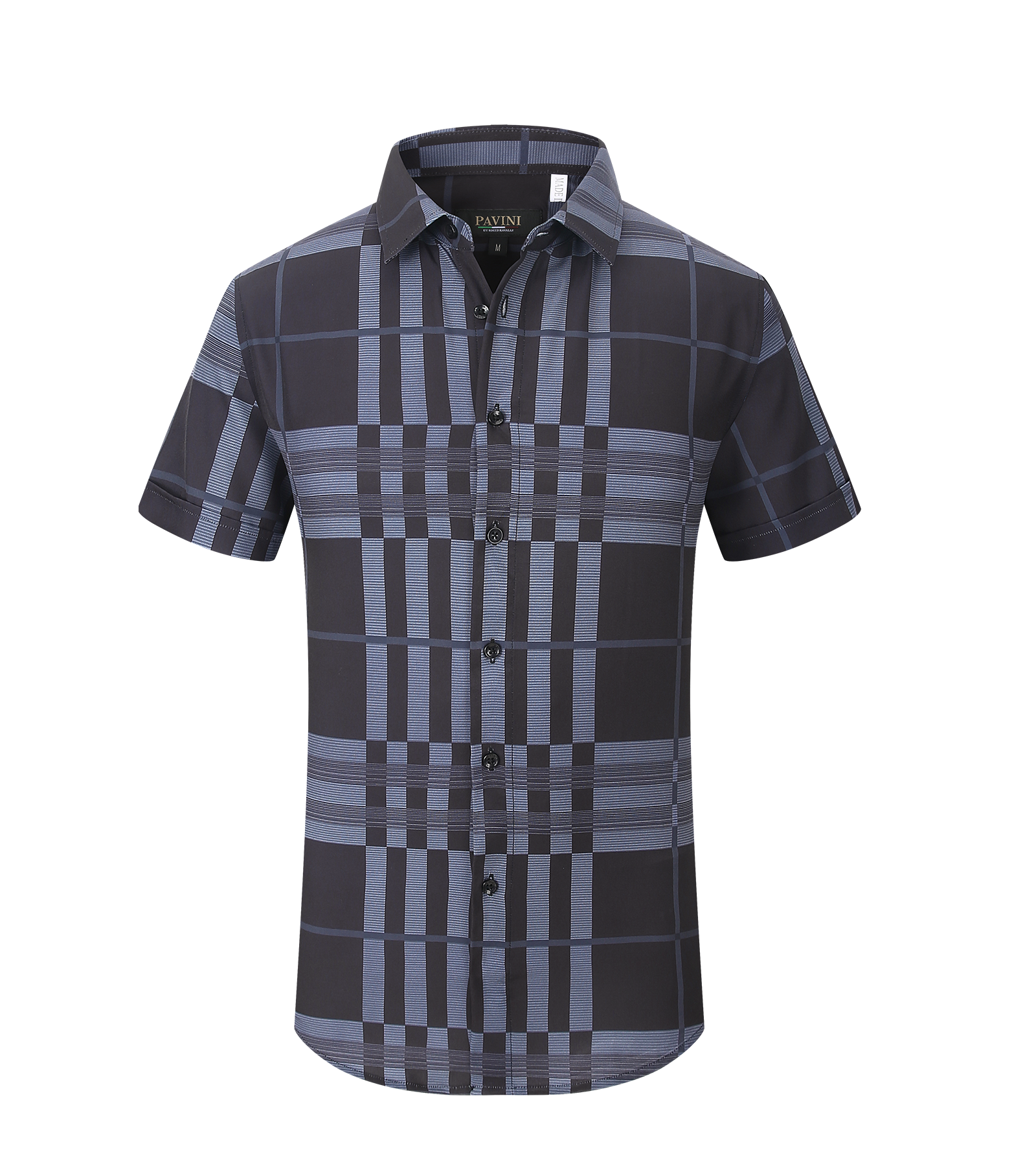 Modern Fit Plaid Short Sleeve Button-Down Shirt