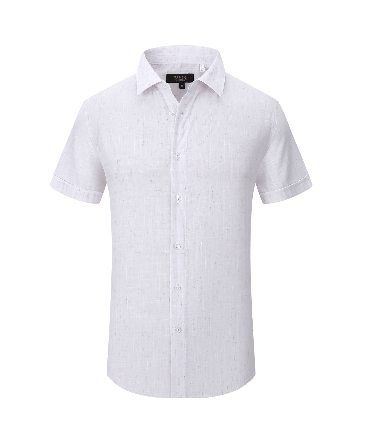 Men’s Short Sleeve Polyester-Linen Shirt