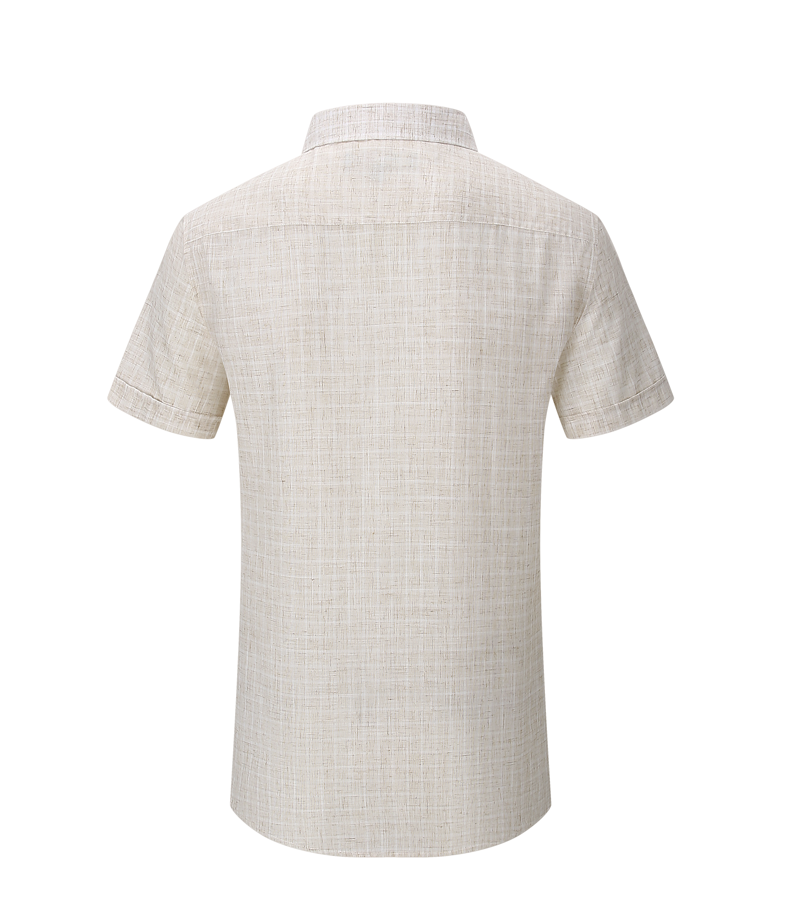 Men’s Short Sleeve Polyester-Linen Shirt