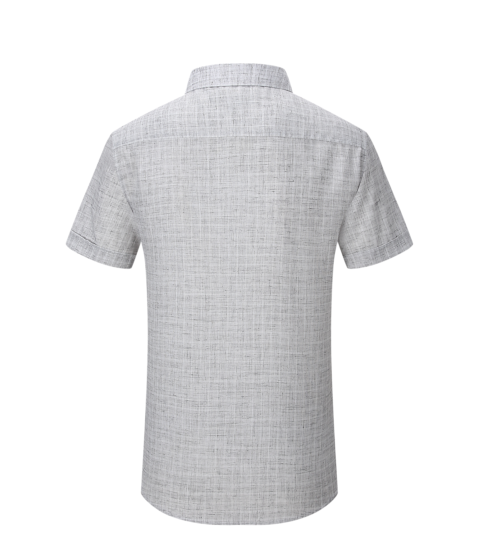 Men’s Short Sleeve Polyester-Linen Shirt