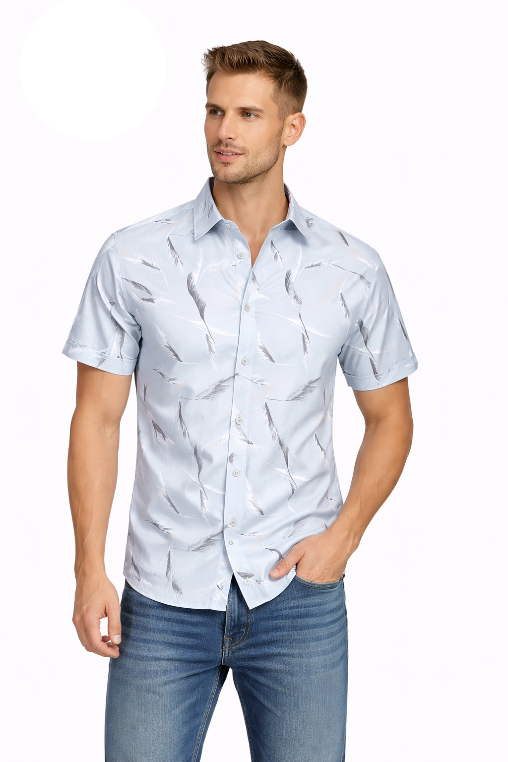 Modern Fit Bamboo Printed Short Sleeve Shirt