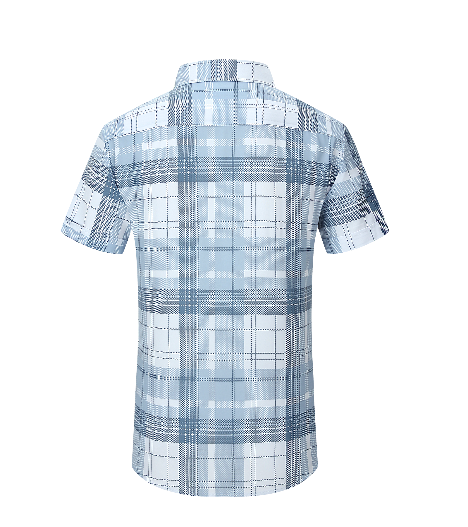 Men’s Modern Fit Short Sleeve Printed Plaid Shirt