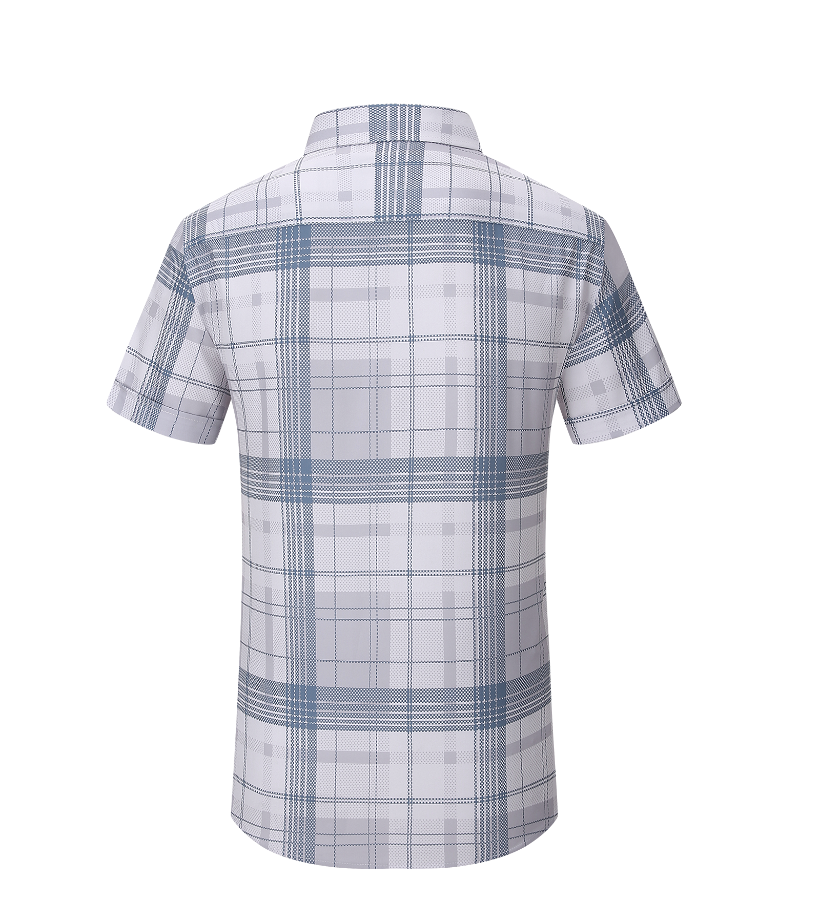 Men’s Modern Fit Short Sleeve Printed Plaid Shirt