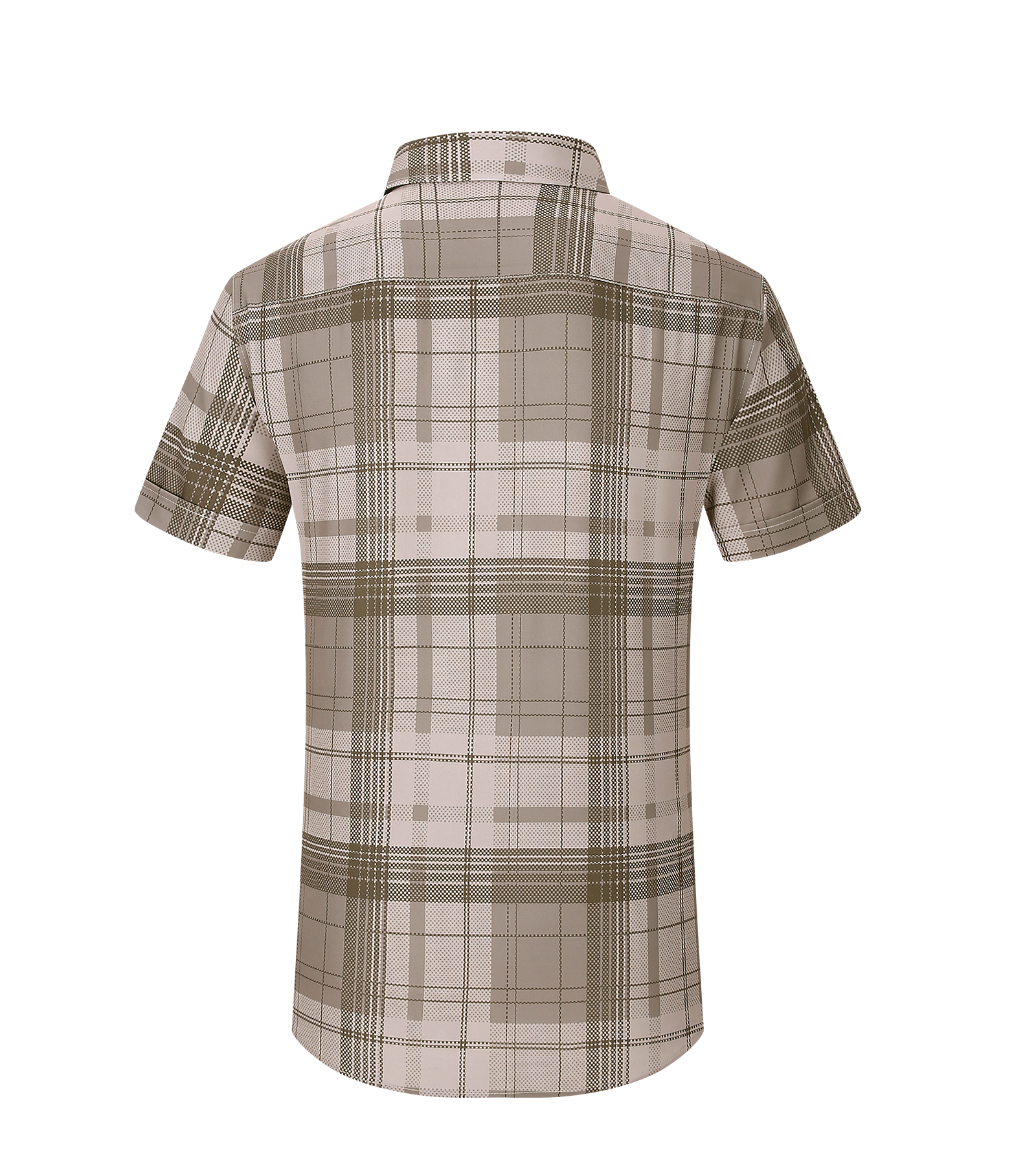 Men’s Modern Fit Short Sleeve Printed Plaid Shirt