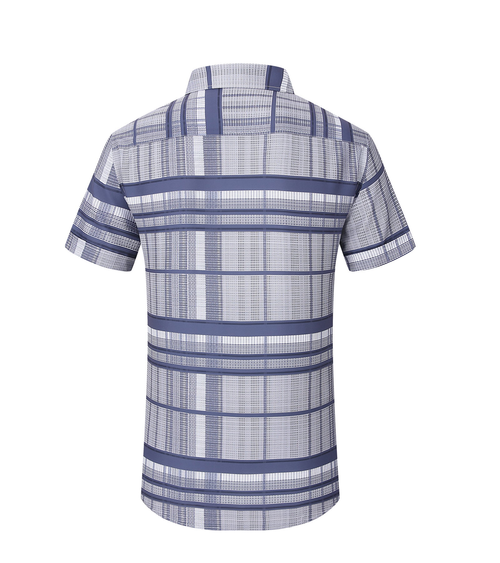 Men’s Modern Fit Short Sleeve Printed Plaid Shirt