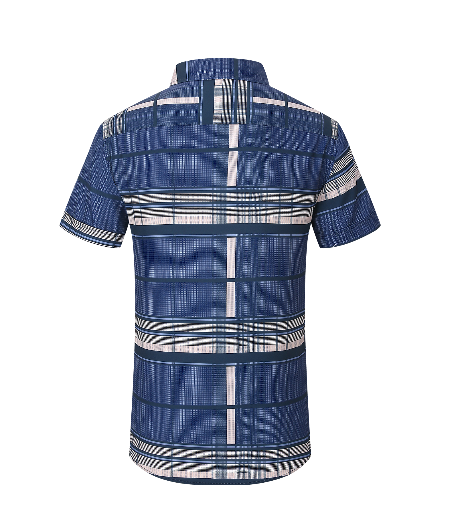 Men’s Modern Fit Short Sleeve Printed Plaid Shirt
