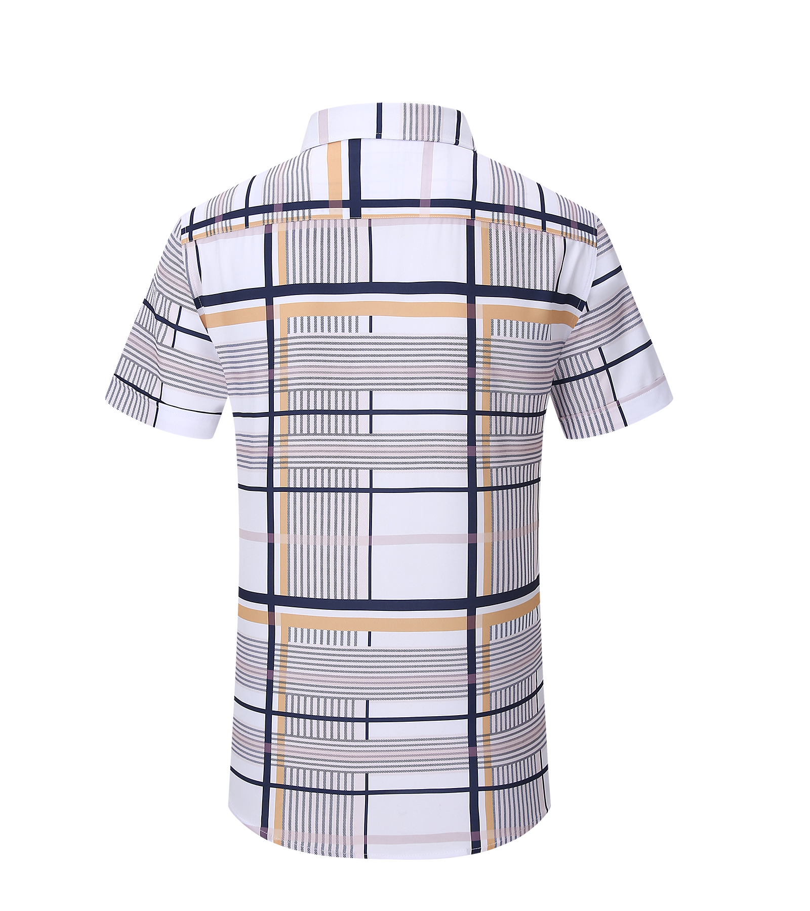 Men’s Modern Fit Short Sleeve Printed Plaid Shirt