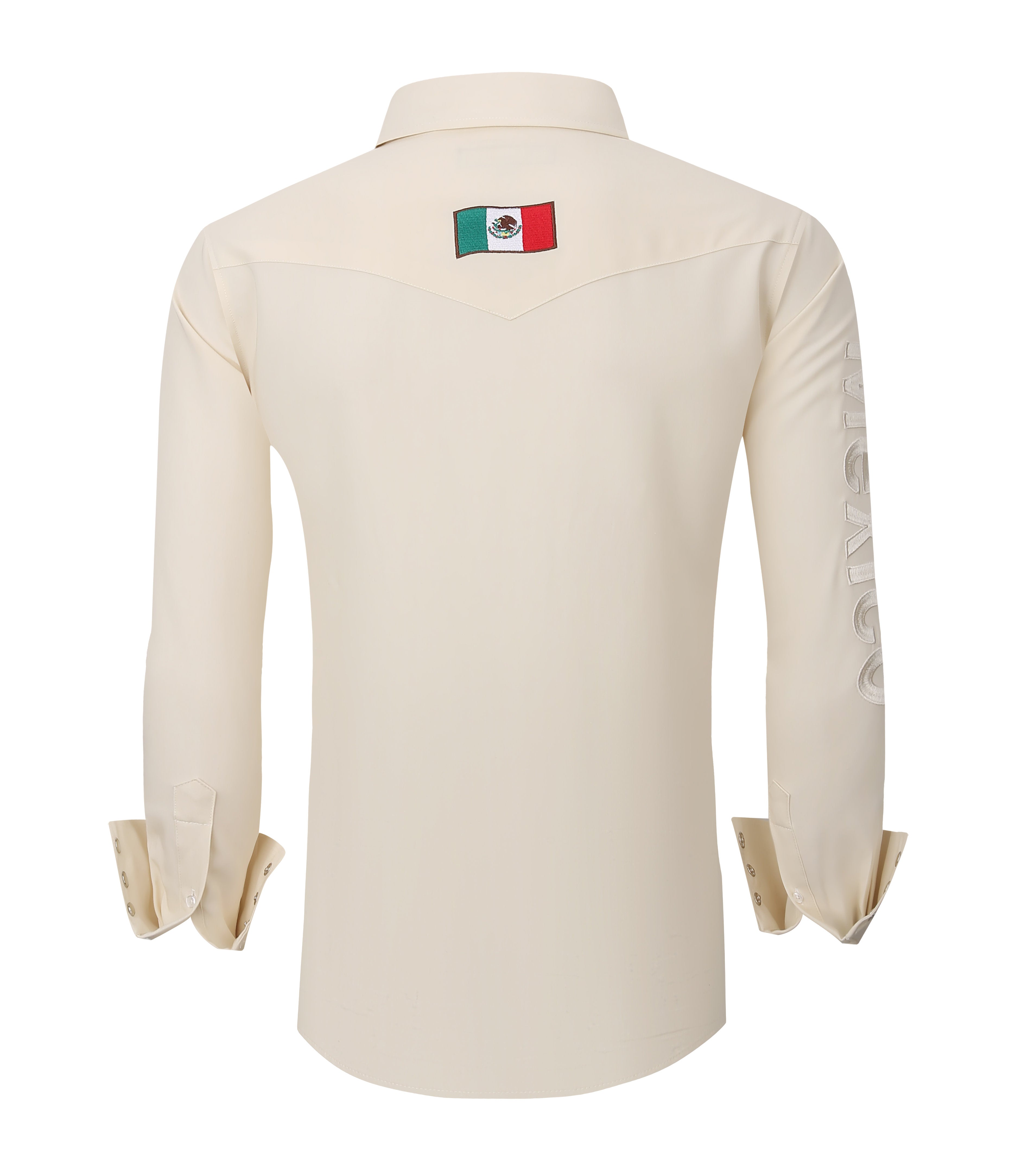 Mexico Western Snap Shirt – Long Sleeve, Dual Pockets, Sleeve Embroidery
