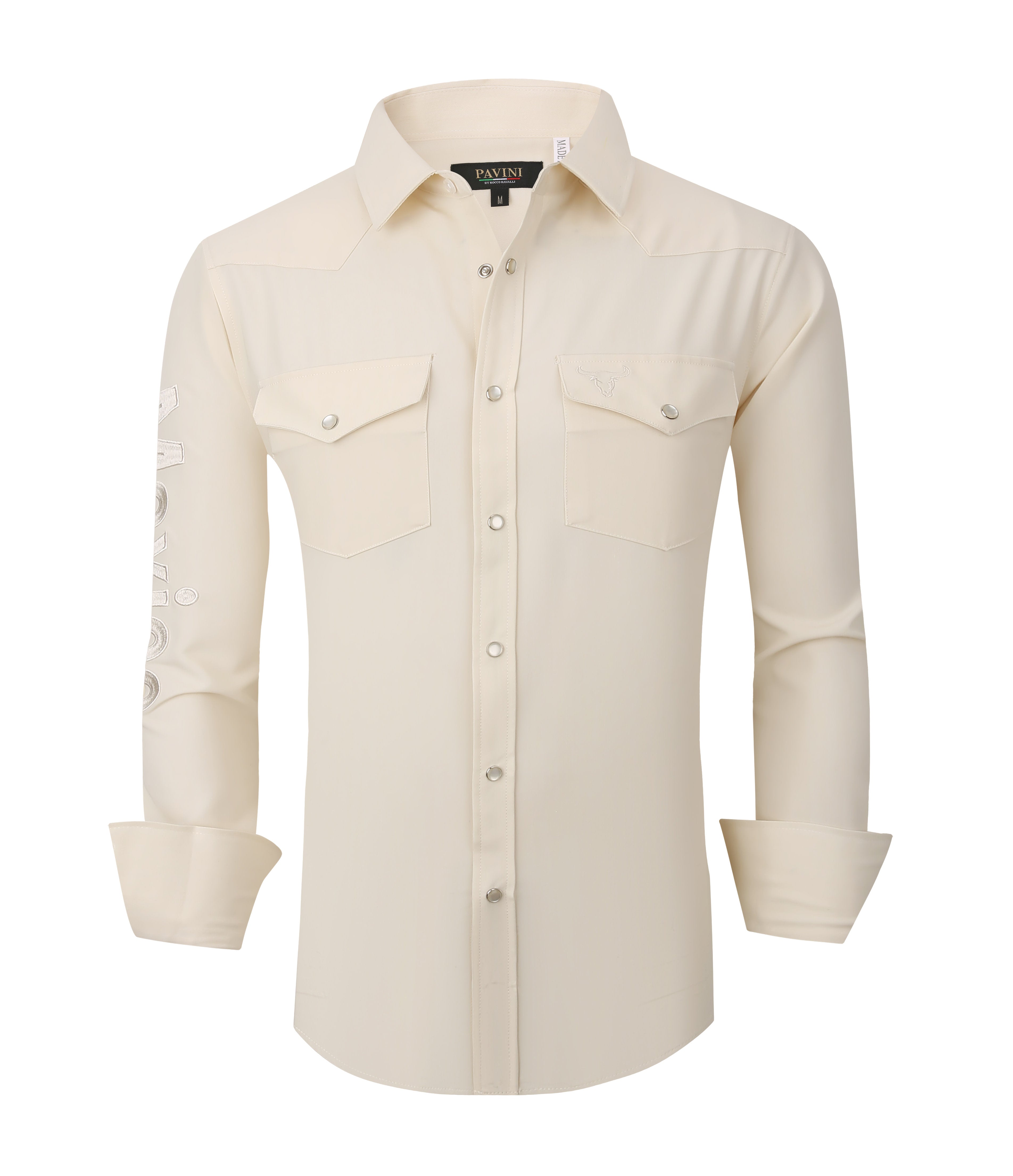 Mexico Western Snap Shirt – Long Sleeve, Dual Pockets, Sleeve Embroidery