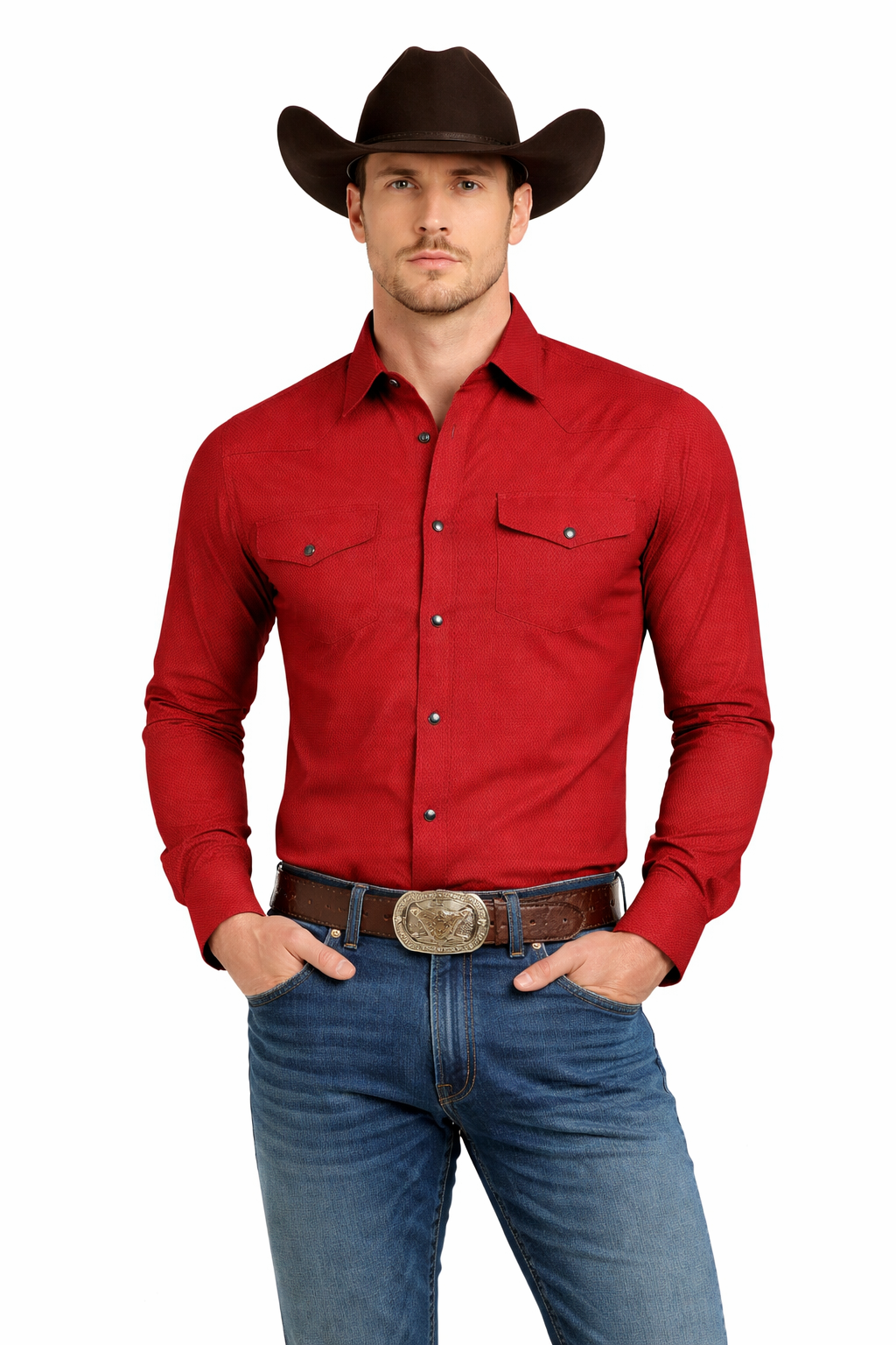 Snap-Down Western Long Sleeve Shirt