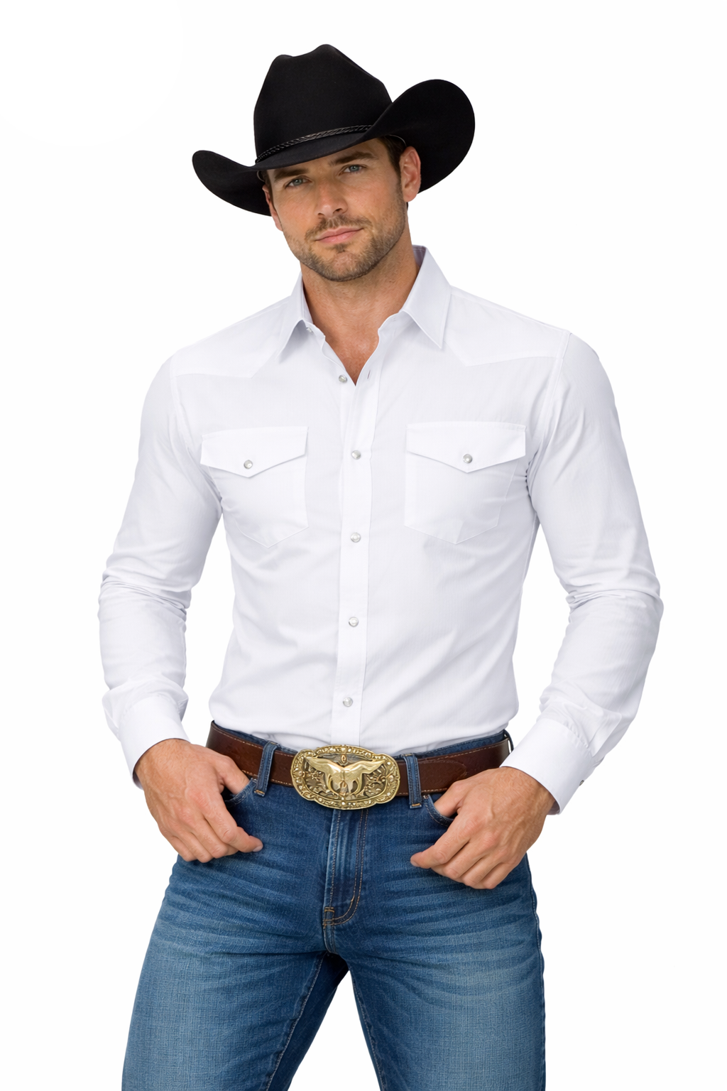 Western Snap Down Solid Shirts