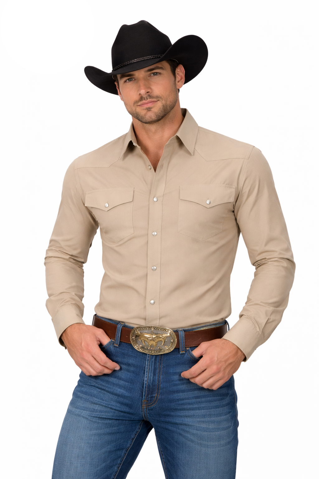 Western Snap Down Solid Shirts