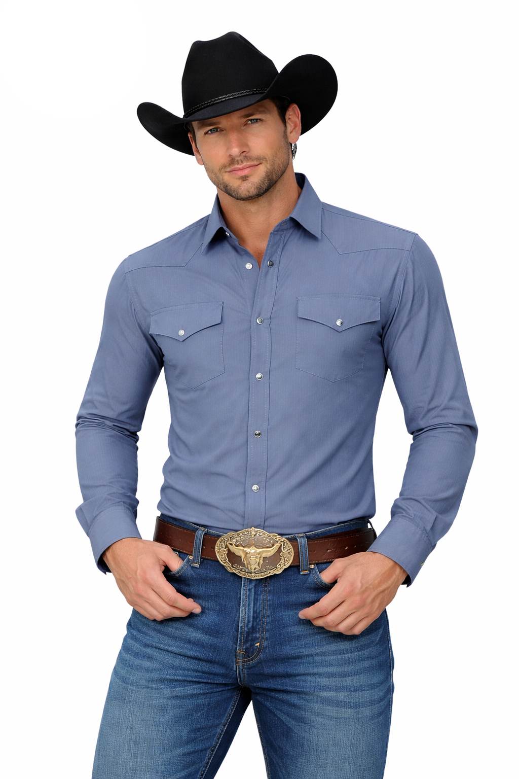 Western Snap Down Solid Shirts