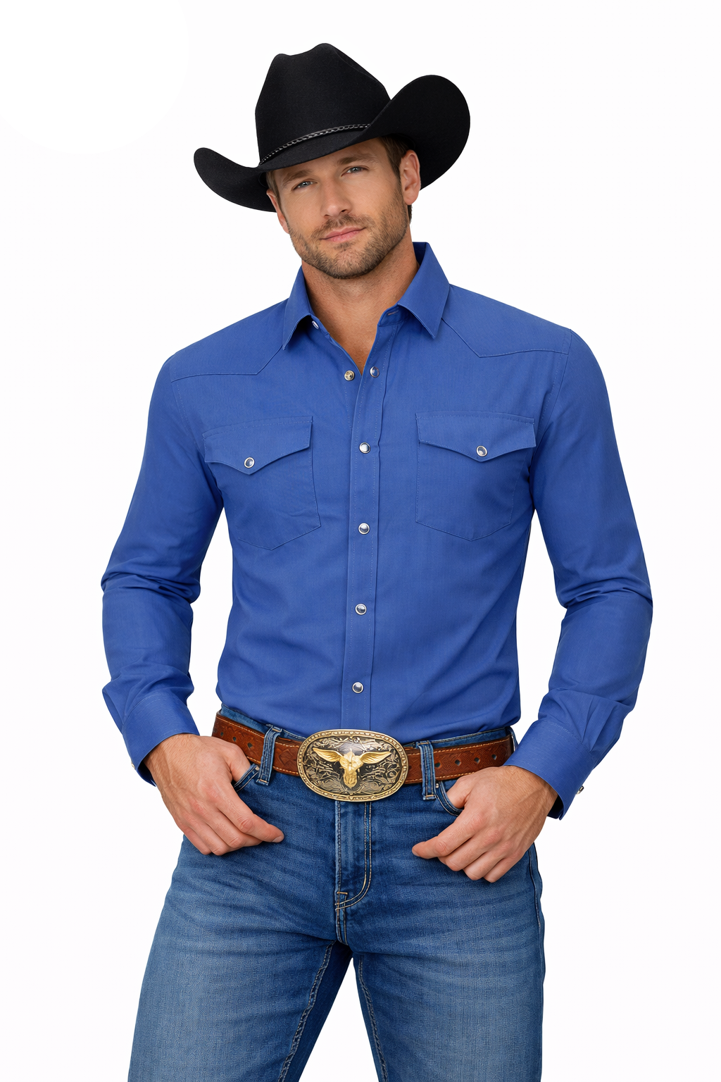 Western Snap Down Solid Shirts