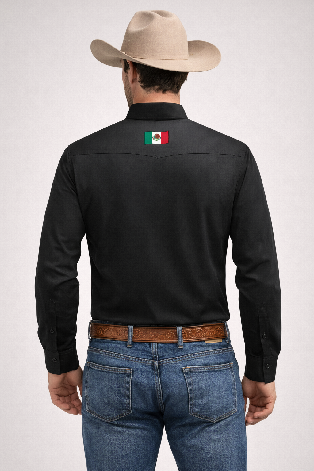 Pavini Tonal Black Western Snap-Down Shirt