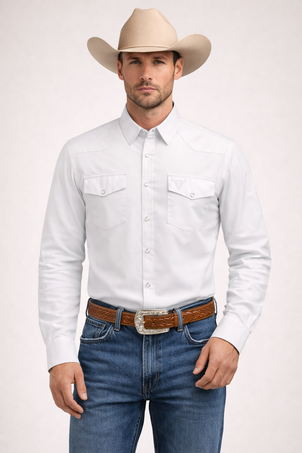 Pavini Tonal Black Western Snap-Down Shirt