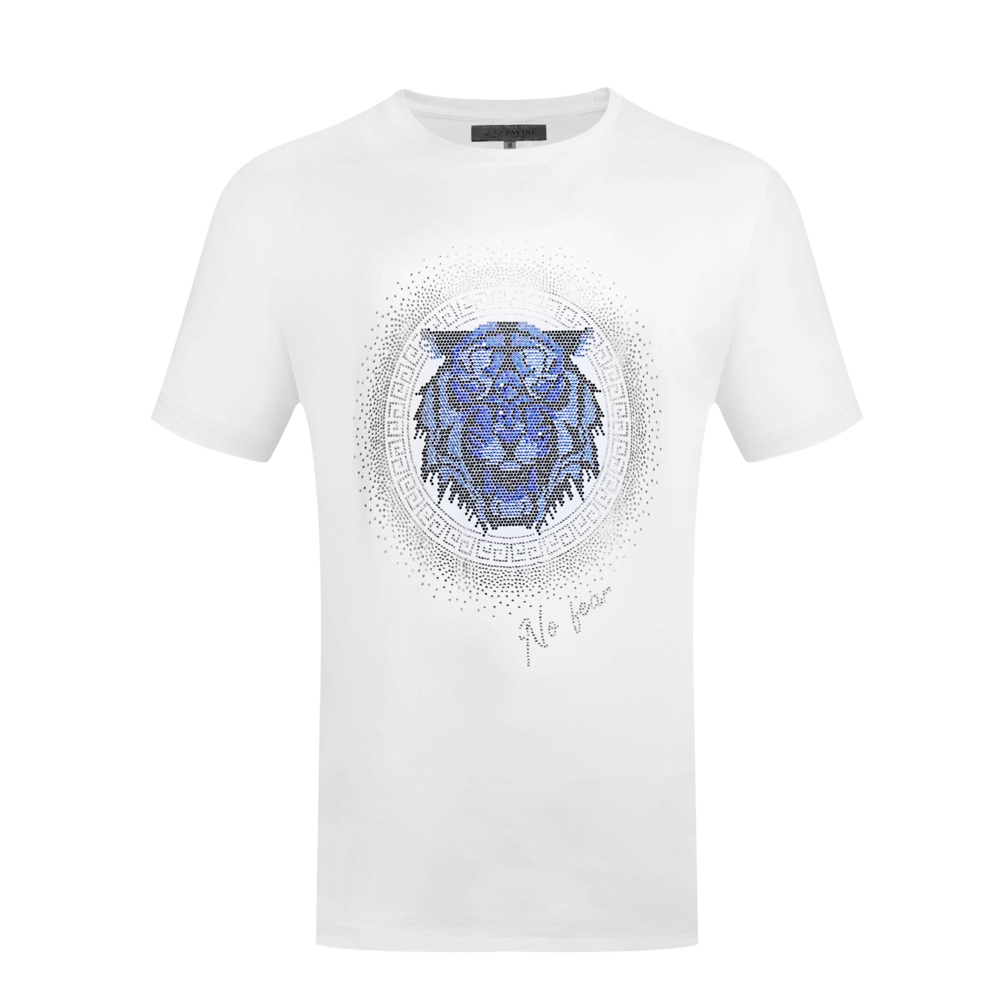 Graphic Crewneck T-Shirt – Blue Tiger Emblem
