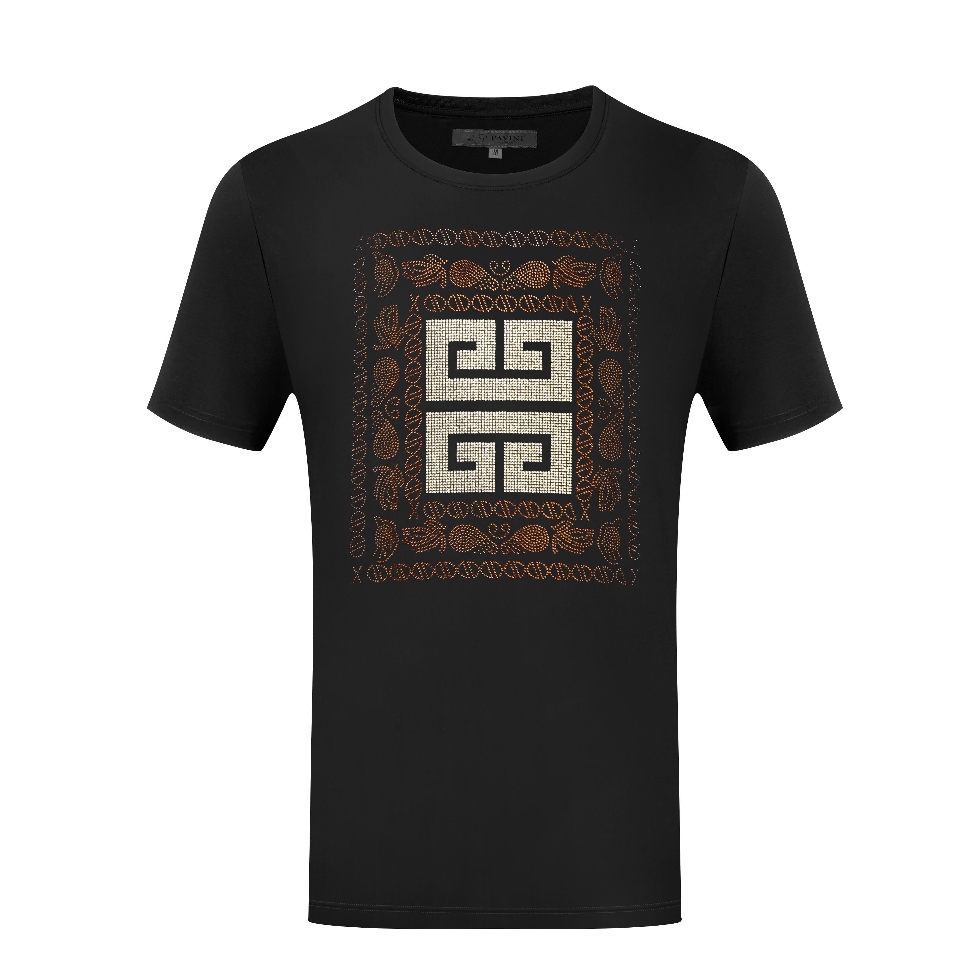 Ornate Geo Emblem Graphic Crewneck T-Shirt
