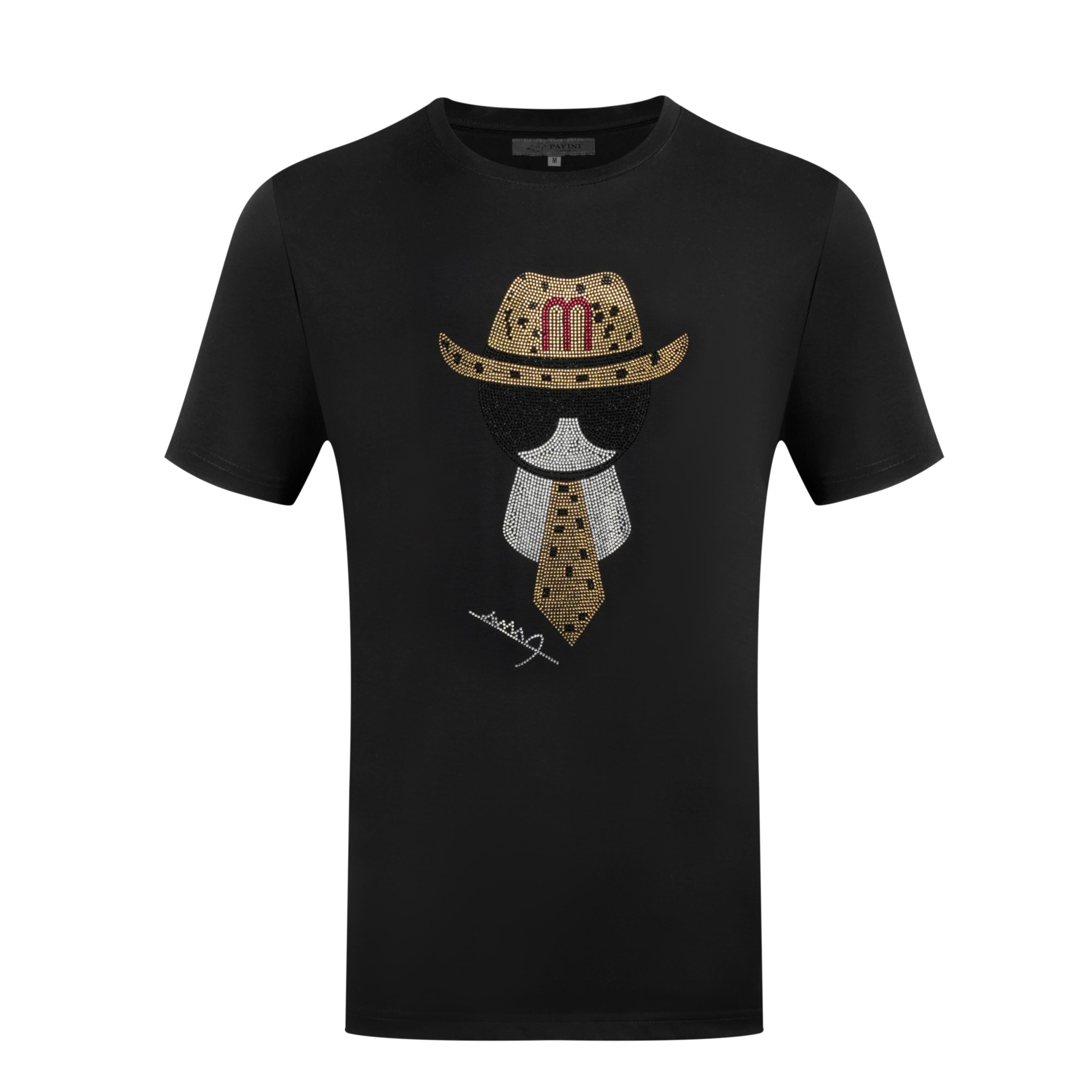 Graphic Crewneck T-Shirt – Cowboy Hat & Shades Design