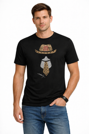 Graphic Crewneck T-Shirt – Cowboy Hat & Shades Design