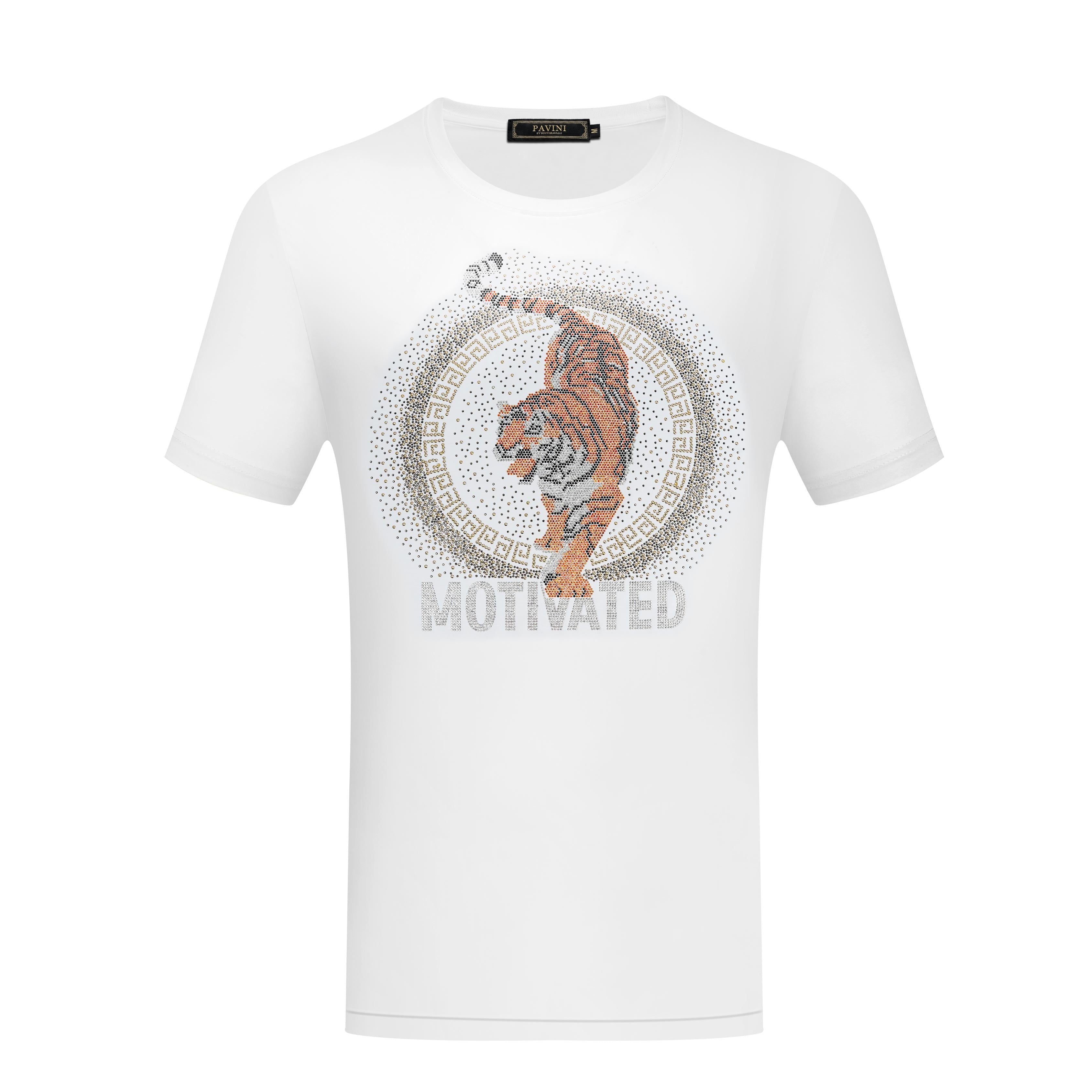 Graphic Crewneck T-Shirt – “MOTIVATED” Tiger Design