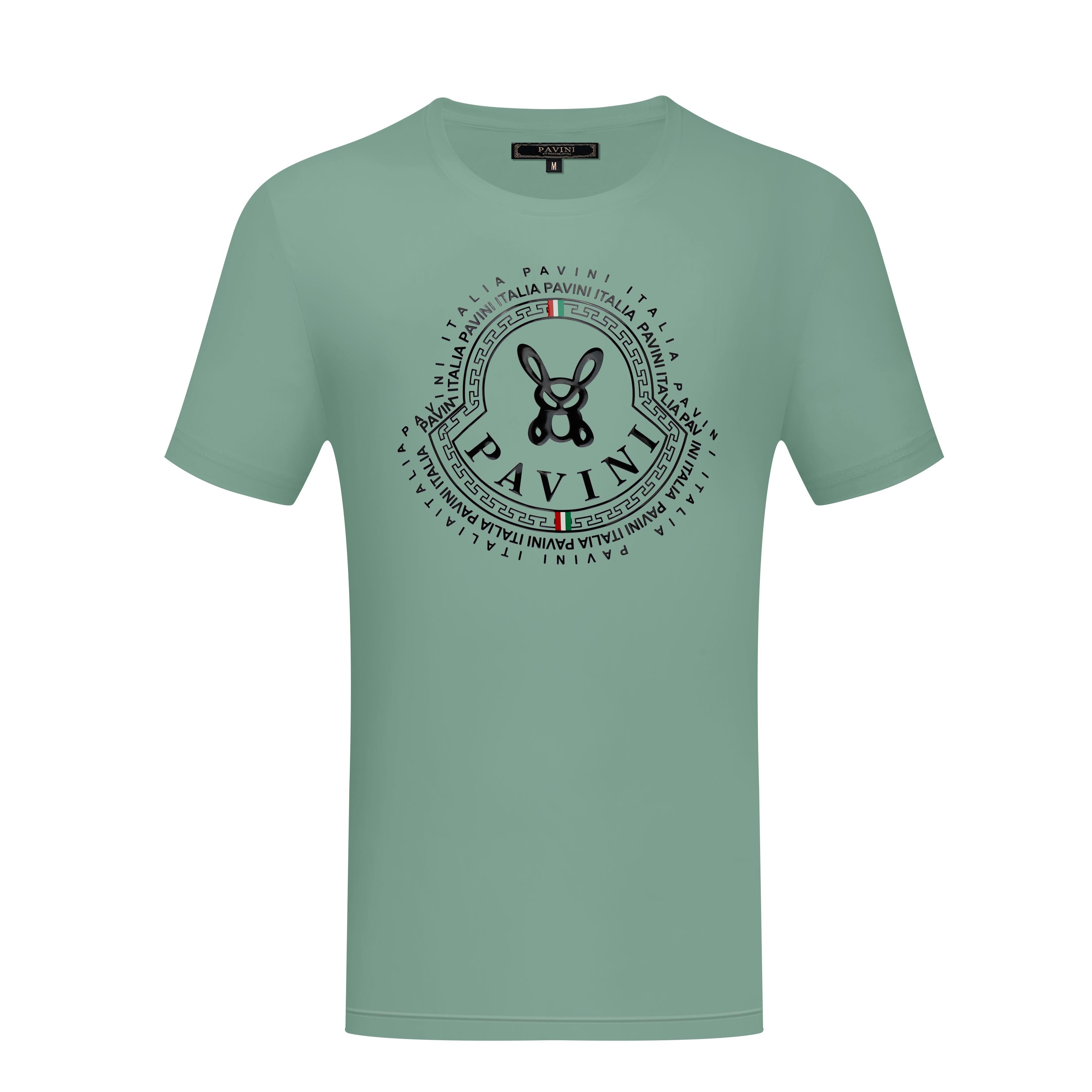 Graphic Crewneck T-Shirt – PAVINI Italia Logo Emblem