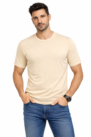 Tonal Pattern Crewneck T-Shirt