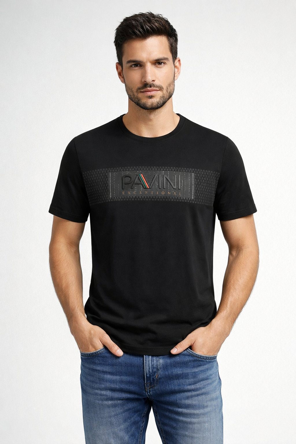 PAVINI Performance Stretch T-Shirt – Logo Band