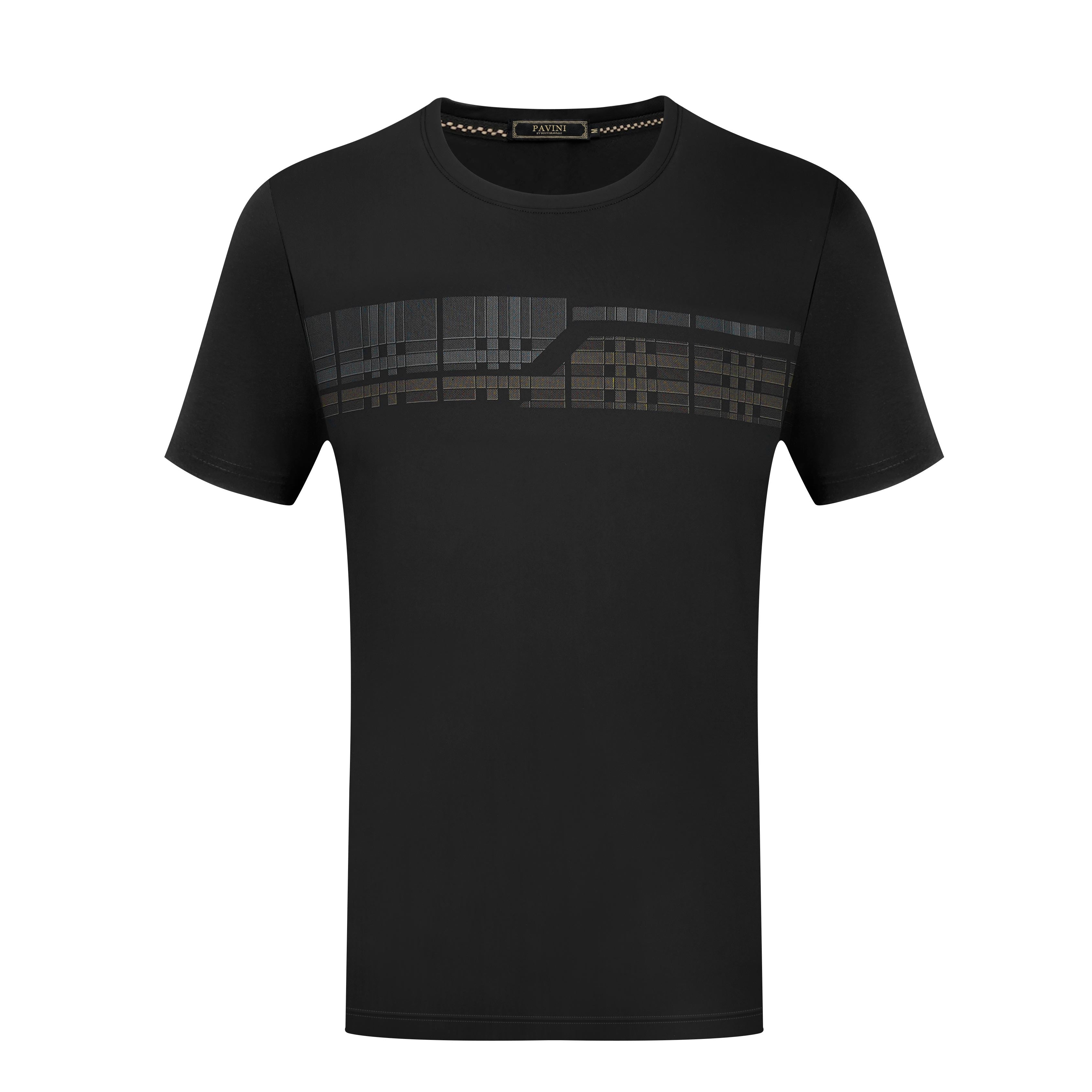 PAVINI Performance Stretch T-Shirt Geometric Chest Band