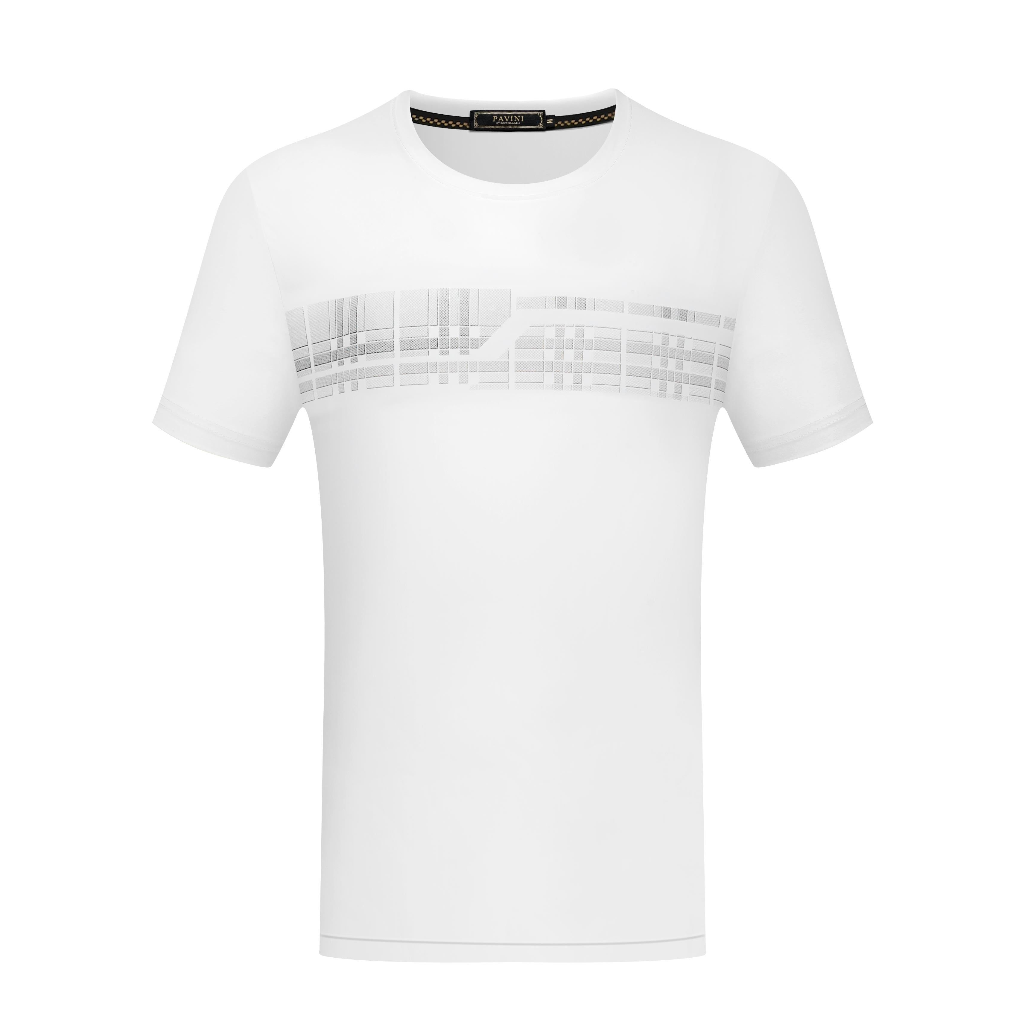 PAVINI Performance Stretch T-Shirt Geometric Chest Band