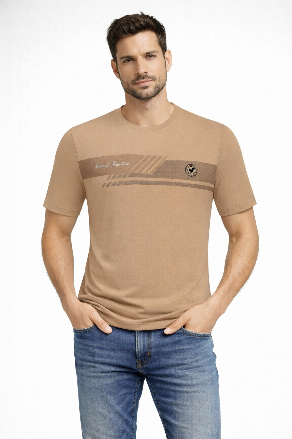 PAVINI Performance Stretch T-Shirt  – Racing Stripe Chest Band