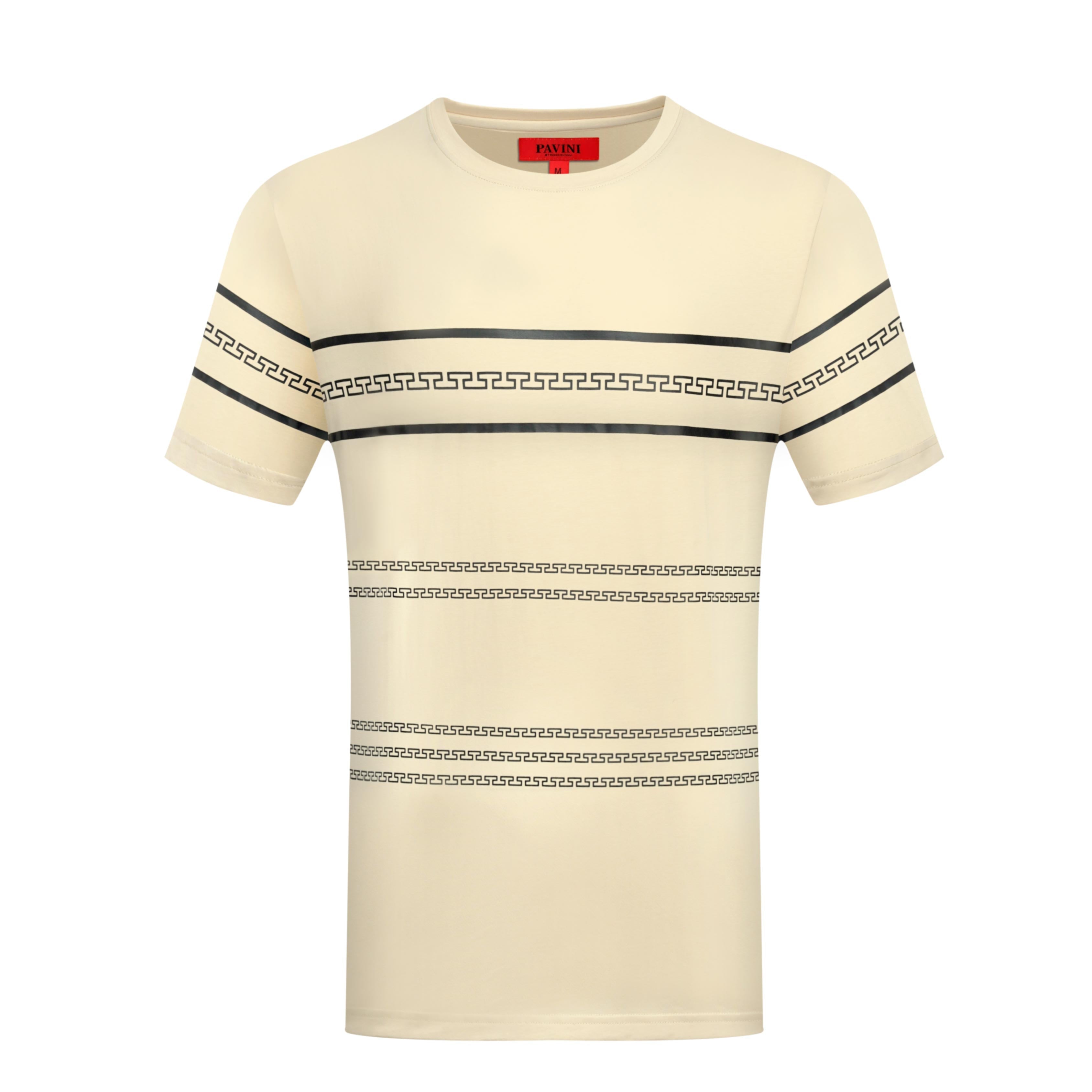 PAVINI Chain Stripe Tee  – Contrast Band Detail