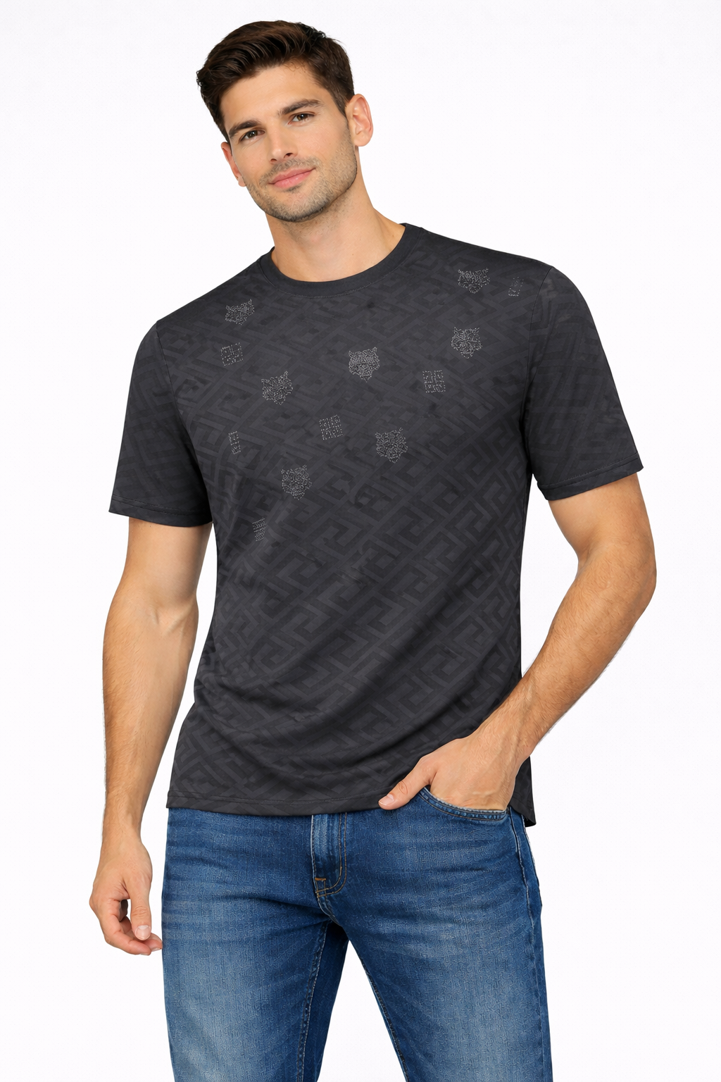PAVINI Textured Monogram Tee