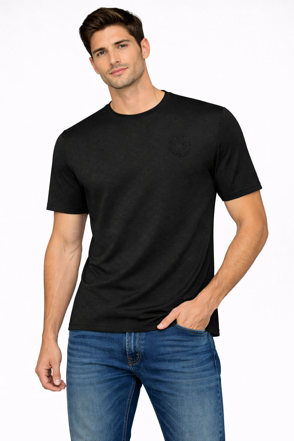 PAVINI Textured Monogram Tee