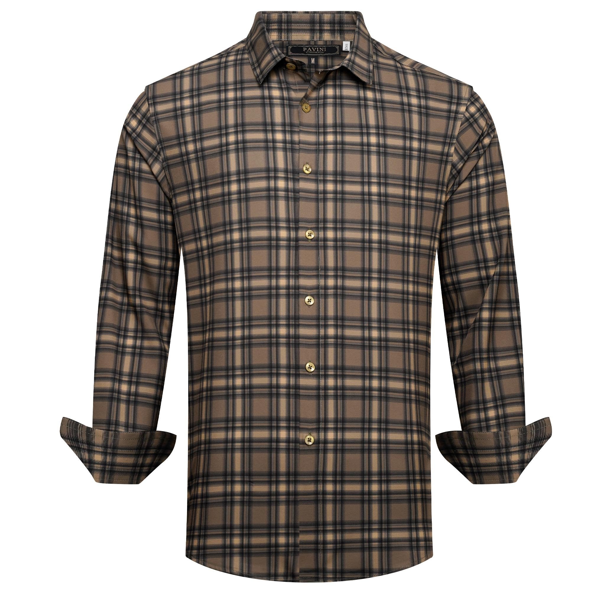 Pavini Long Sleeve Men's Plaid Shirt