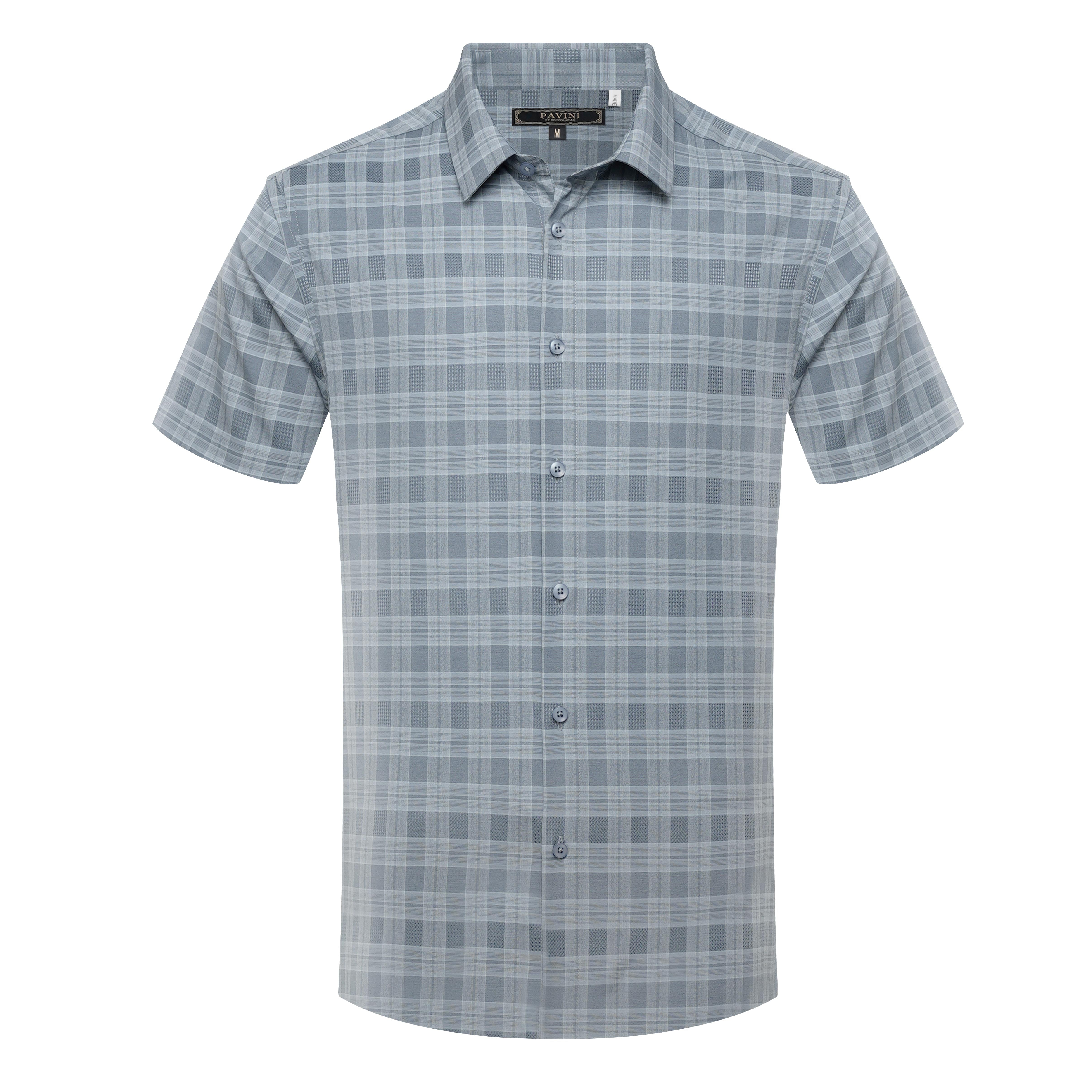 Men’s Short Sleeve Button-Down Shirt – Plaid