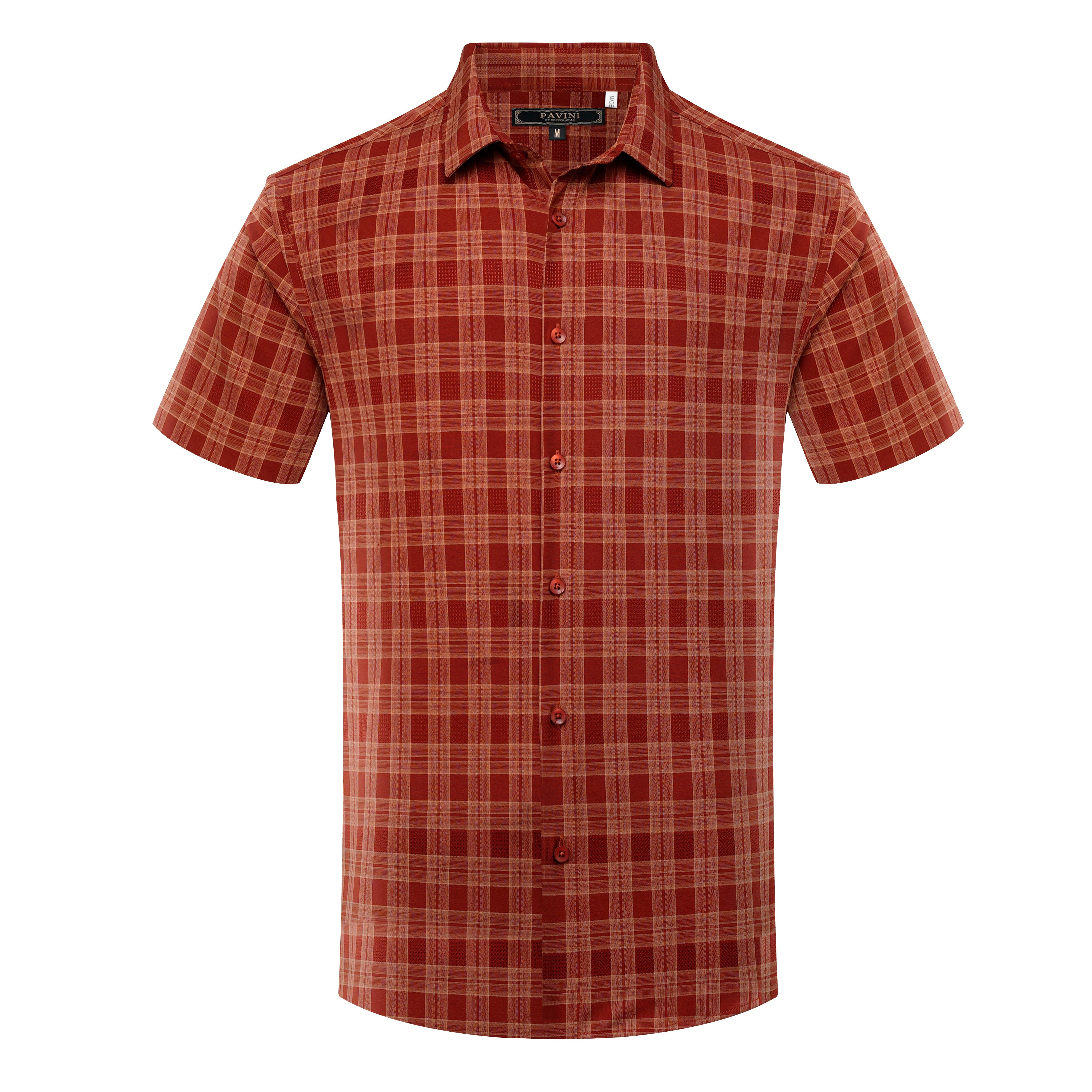 Men’s Short Sleeve Button-Down Shirt – Plaid
