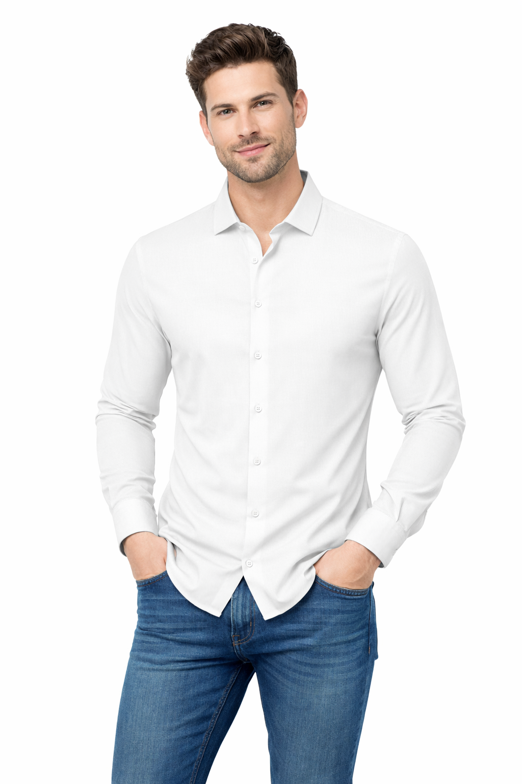 Long Sleeve Button-Down Shirt Collection 4 WAY STRETCH