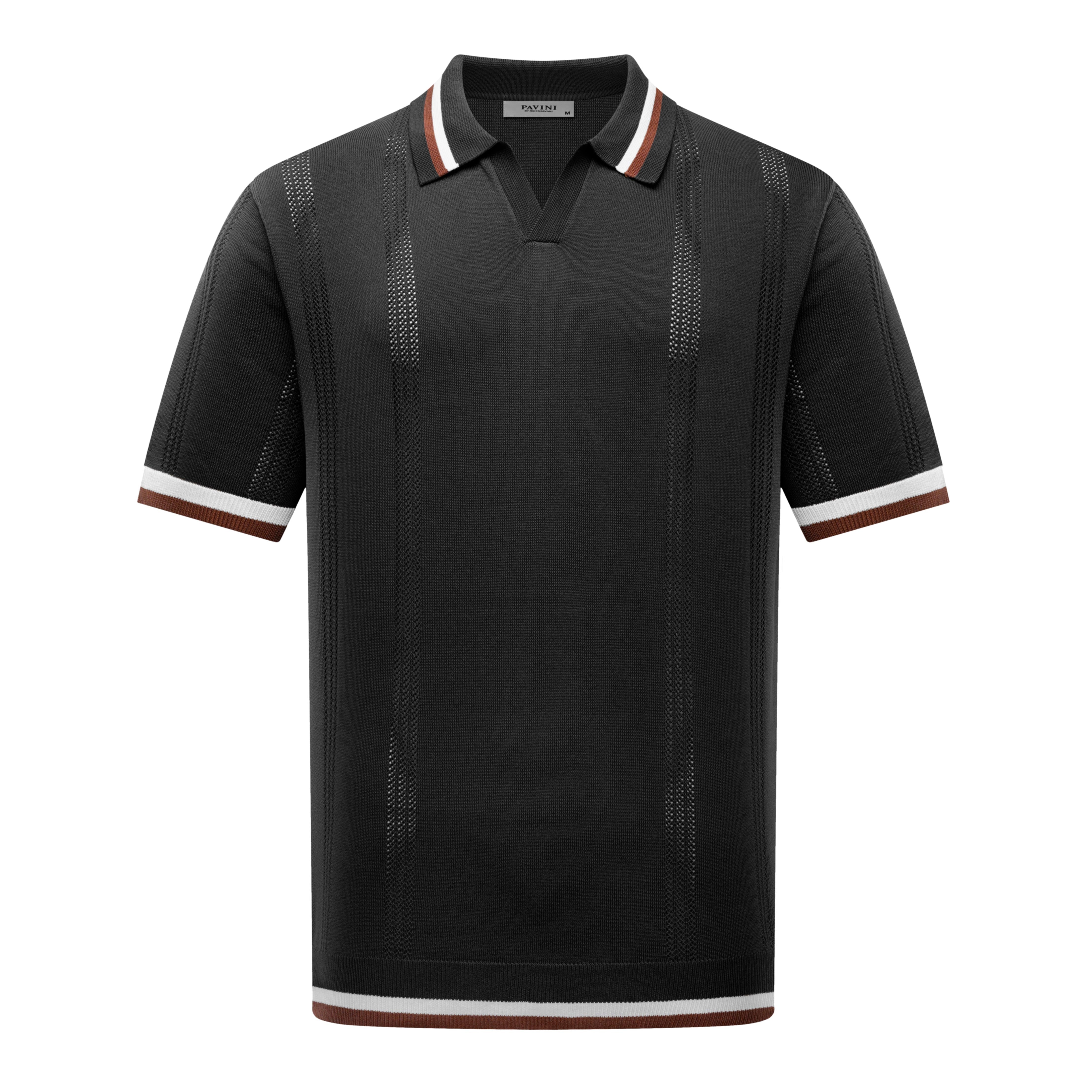 PAVINI SP-322 Men's Premium Textured Knitted Polo Shirt