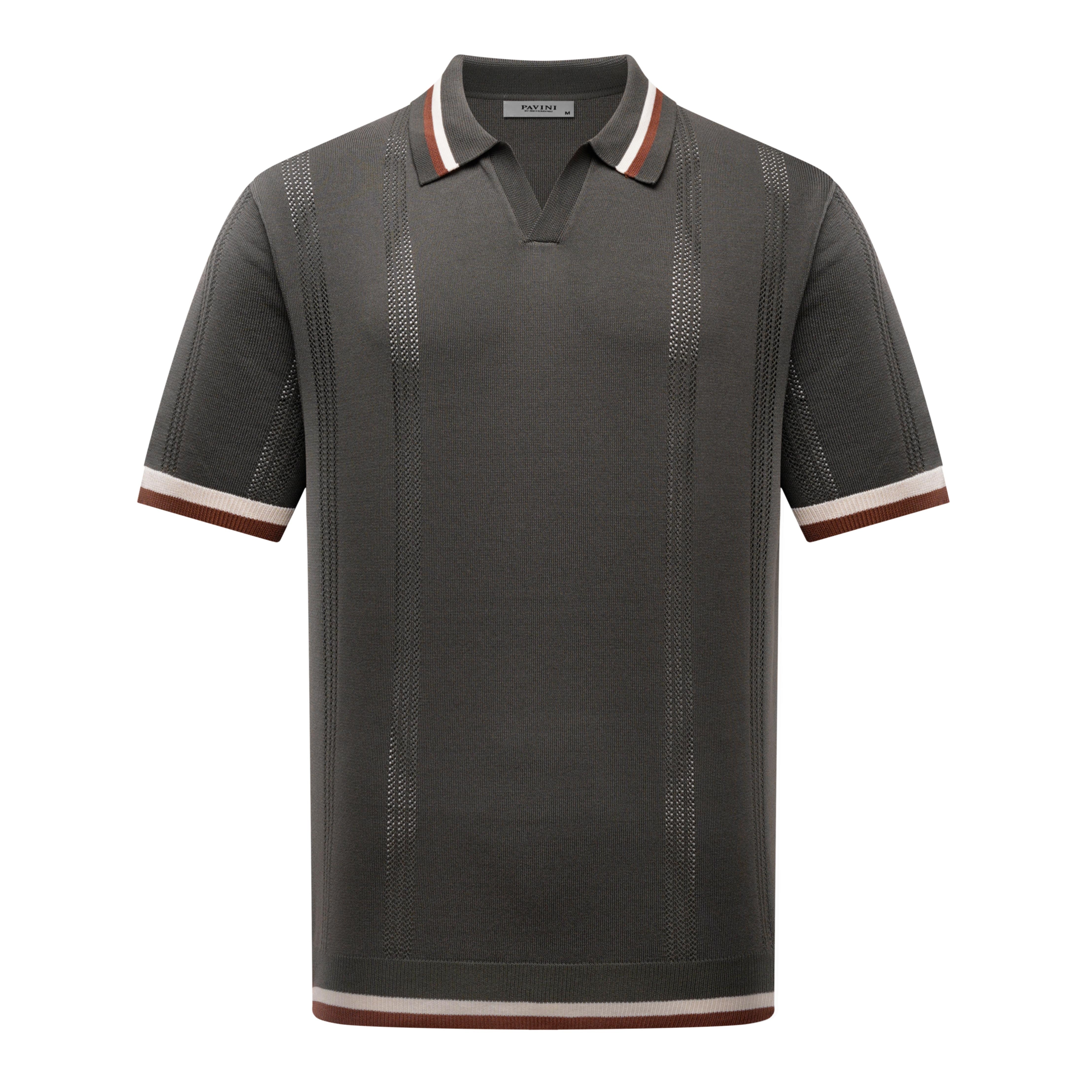 PAVINI SP-322 Men's Premium Textured Knitted Polo Shirt