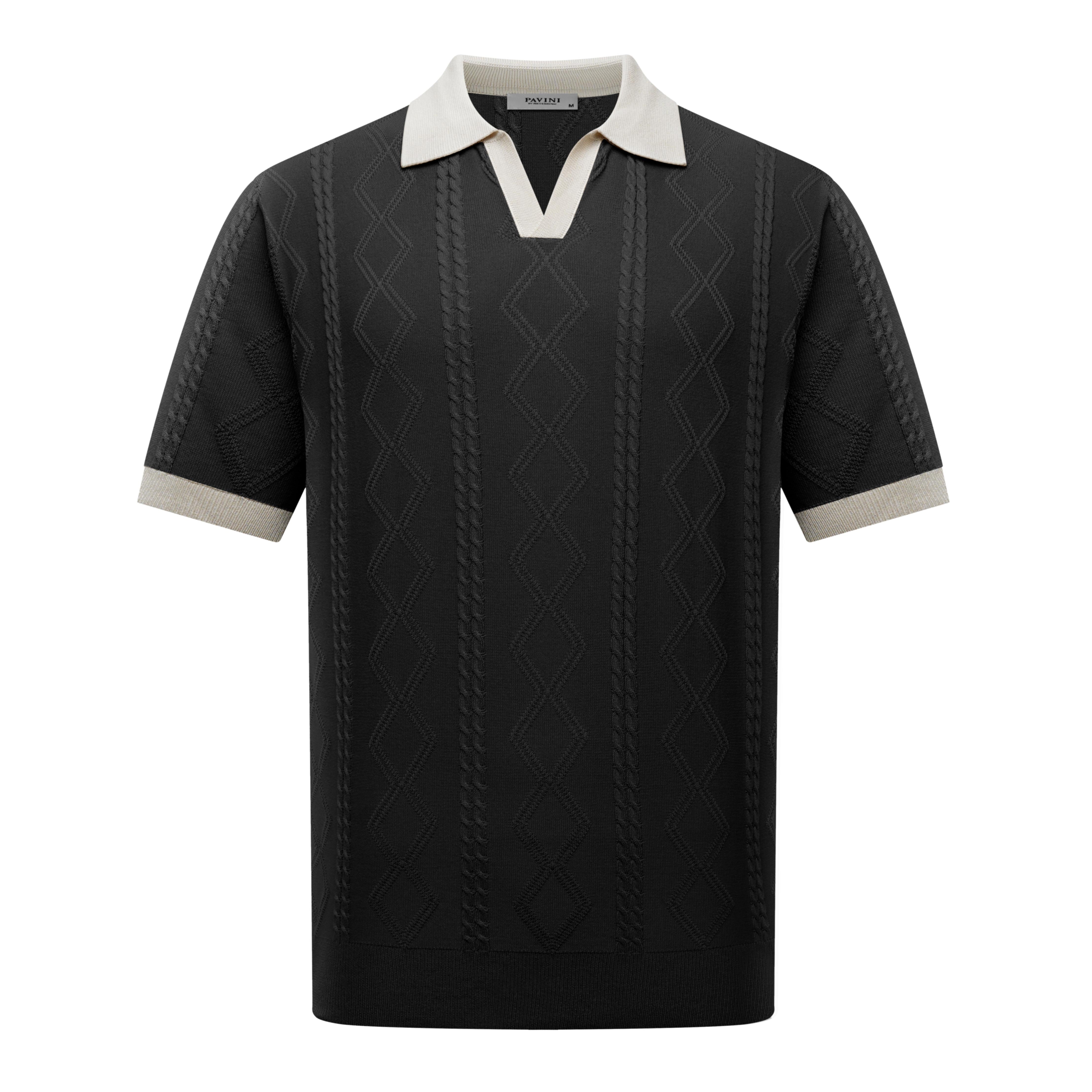 Luxury Textured Knit Polo Shirt