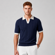 Luxury Textured Knit Polo Shirt